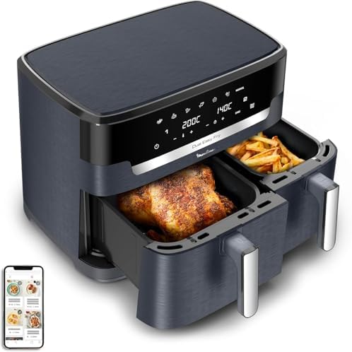 Moulinex XXL Dual Easy Fry 11L: Freidora de Aire de Doble Cesta +...