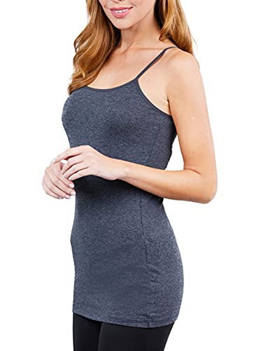 Creative Mimesis 4 Pack Basic Long Camisole For Women Cami Tank Tops With Adjustable Spaghetti Strap (S-3Xl) (Bwhc, Large) #TOP4