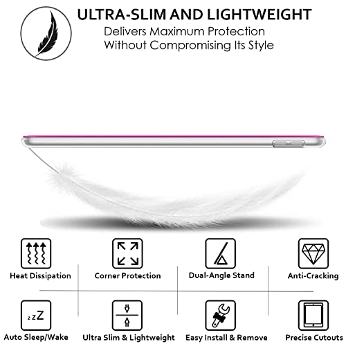 Image of DuraSafe Cases For iPad PRO 12.9 Inch 2nd [ Pro 12.9 2 Generation 2017 ] A1670 A1671 MQEF2HN /A MQED2HN /A MQEE2HN /A MQDC2HN /A MQDD2HN /A PC Lightweight Smart PU Leather Protective Hard Back Cover - Pink