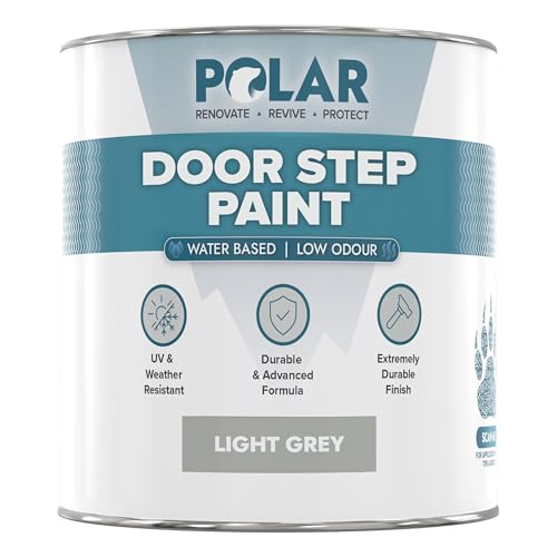 Polar Door Step Paint Light Grey, 750ml - RAL 7035 - Water-Based, Long-Lasting & Scratch Resistant - For Exterior Use