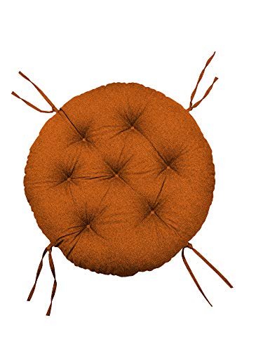 chilly pilley Almohada Redondo Papasan para sillón de ratán Almohada Acolchado para sillón Almohada de jardín Almohada Redondo con Lazos para Asiento (120cm, Naranja)