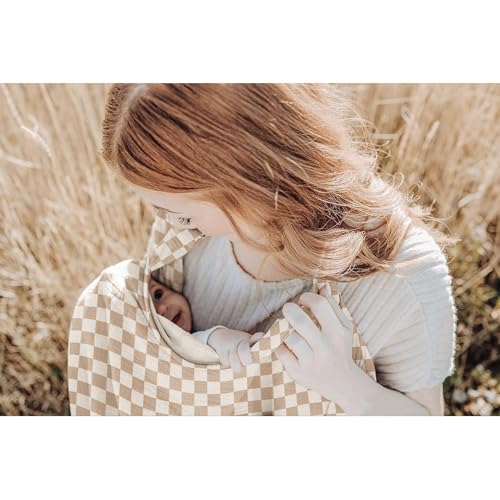 Image of Konssy Muslin Nursing Cover Up for Breastfeeding with Rigid Hoop | 100% Cotton Nursing Apron, Lightweight & Breathable, Carseat Canopy, Breast Feeding Covers for Women