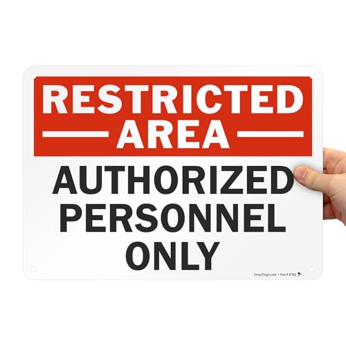 Smartsign S-7185-AL-14 10 X 14 Inch "Restricted Area - Authorized Personnel Only" Metal Sign thumb #1