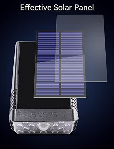 Sidsys Solar Spot Lights Outdoor, Motion Sensing Solar Outdoor Lights, Ip65 Waterproof Spotlights With High Condensing Lens, Outdoor Solar Lights For Yard Garden Pathway Patio 4 Pack #TOP5