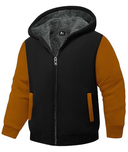 Image of GEEK LIGHTING Boys Sherpa Lined Hoodie Kids Fleece Sweatshirt Full Zip Hooded Jacket