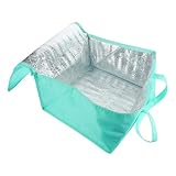 LOORGVEL Isolierte Transporttasche für Kuchen und Pizza Tragbare Picknick Kühltasche Formstabile Thermotasche aus Abriebfestem Material 34X34X20cm Einlagig Blau