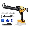 Cordless Caulking Gun for Dewalt 20V Battery – High-Performance Caulking Gun Tool with 6 Speeds, 450LM LED Light and Drip-Free Design for Sealing Tile, Floors, Sinks, and Windows(No Battery Included)