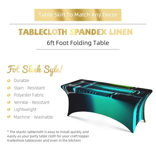 Nappe rectangulaire extensible lavable pour dissimuler les tables de banquet - 6