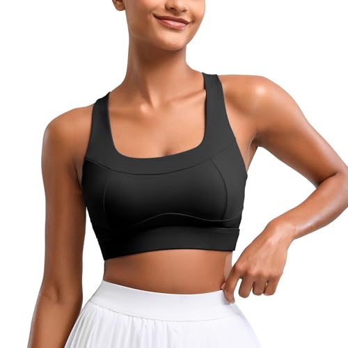 Image of High Impact Sports Bras for Women Running Bra Workout Bra U Back Sports Bra Scoop Neck Padded