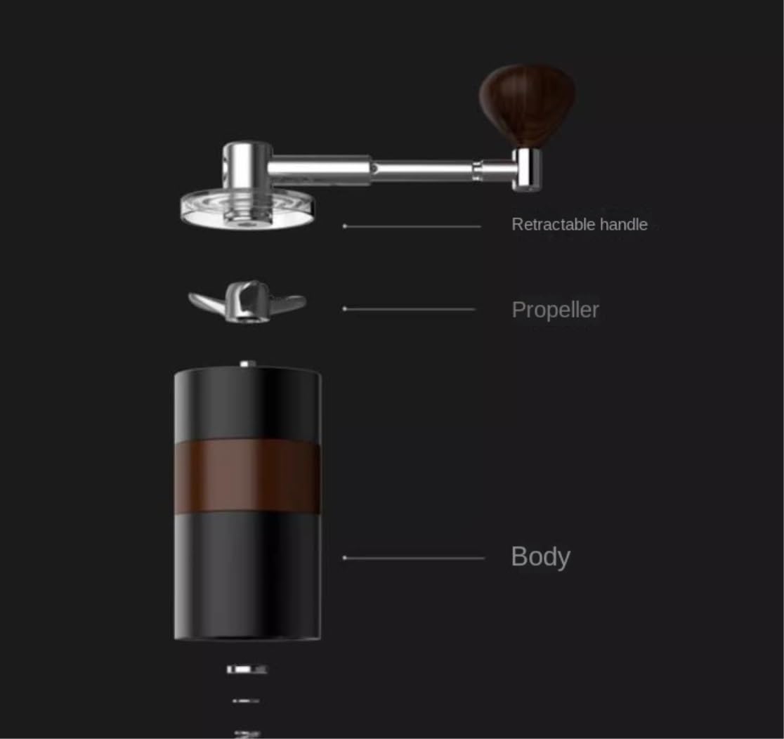 French Press Ręczne Młynki Do Kawy Metalowy Młynek Narzędzie Ze Stali Nierdzewnej Ręcznie Robiony Dzbanek Kawy(Black)