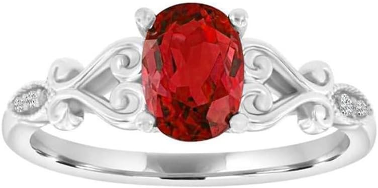 1.5CT Genuine Gemstone Ring for Women 925 Sterling Silver 6mm * 8mm Oval Cut Birthstone Ring for Christmas