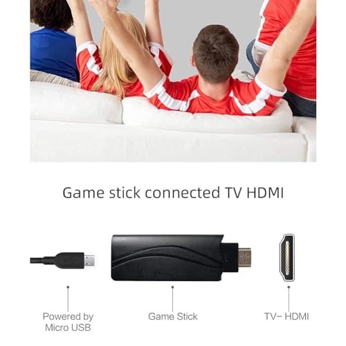 Image of Plug & Play Wireless HD 1080p TV Video Game for Kids (8 Bit Retro Built-in Games) for up to 2 Players HDMI Game Stick Dongle