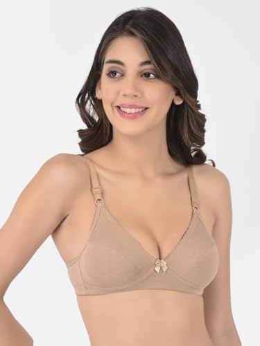 Image of Softline Women's Cotton Blend Wire-Free Non-Padded Plunge Bra Combo | Comfortable & Breathable Everyday Wear (Pack of 2)