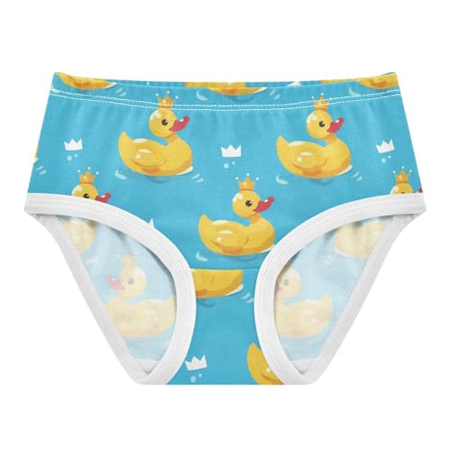 Wusikd Yellow Ducks Girls' Underwear Cotton Crowns Girls Briefs Soft Toddler Underwear 2T