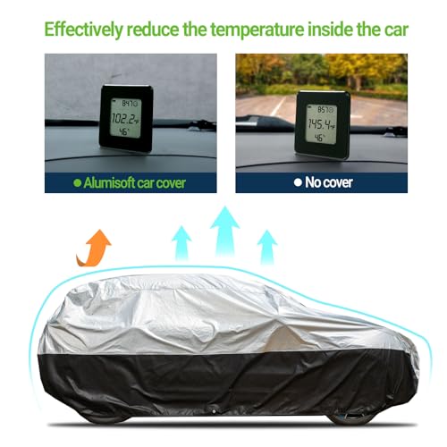 Image of Season Guard Ultimate Plus SUV Crossover Car Cover,100% Waterproof Aluminium with Cotton Fleece and Breathable Fabric with Two Extra 19.6ft Windproof Tie Down Straps,Fits SUV up to 230 inch