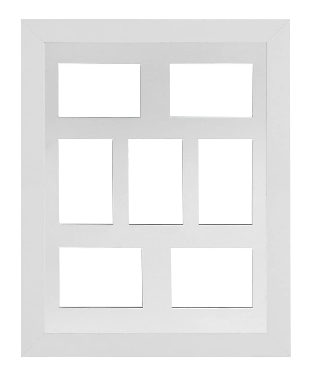Memory Box White Frame With White Mount White Frame 20X16' Multi Aperture Picture Frame With White Mount To Fit (X7) 6X4' Photos With Perspex Sheet - Wall Mountable Landscape Or Portrait