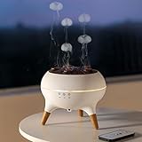 250mlクラゲミスト炎アロマセラピーエア加湿器 静音設計 7色LEDライト搭載 長時間稼働可能 4H/8Hタイマー設定 安全自動オフ機能搭載 広い部屋と寝室に最適 (白)