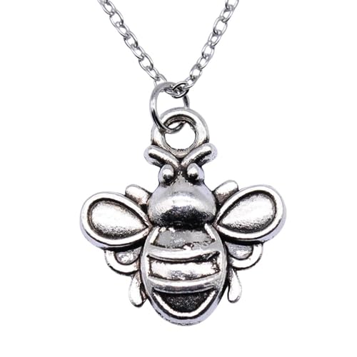 Collar de cruz para niñas y colgante de abeja de 20x21 mm con cadena corta estilo clásico