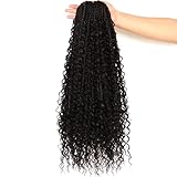 7 Packs Faux Locs Crochet Hair With Curly Ends 16 Inch Dreadlocs Goddess Locs Crochet Braids Synthetic Braiding Hair Extension (16 Inch, 1B#)