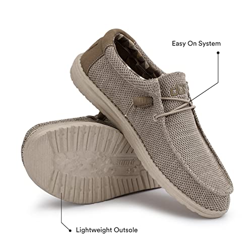 Hey Dude Men's Wally Sox Beige Size 10 | Men’s Shoes | Men's Lace Up Loafers | Comfortable & Light-Weight #TOP4