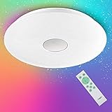 FARBTEMPERATUREN UND HELLIGKEITSSTUFEN EINSTELLEN: Diese 24W dimmbar LED Deckenleuchte präsentiert 3 Farbtemperaturen(3000-6500K)- Warmweiß, Neutralweiß, Kaltweiß-und Helligkeitsstufen (10%-100%)für unterschiedliche Umgebungen. Die Deckenleuchte können als Kinderzimmerlampe, Badezimmerlampe, Wohnzimmerlampe, Küchenlampe, Flurlampe, usw. eingesetzt werden