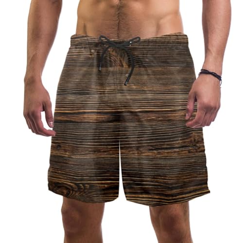 Maillot de bain séchage rapide marron pour short de bain homme actif