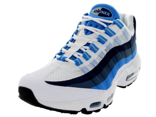 Nike Air Max 95 No Sew Mens Running Shoes 616190-101 White University Blue-Photo Blue 9.5 M US