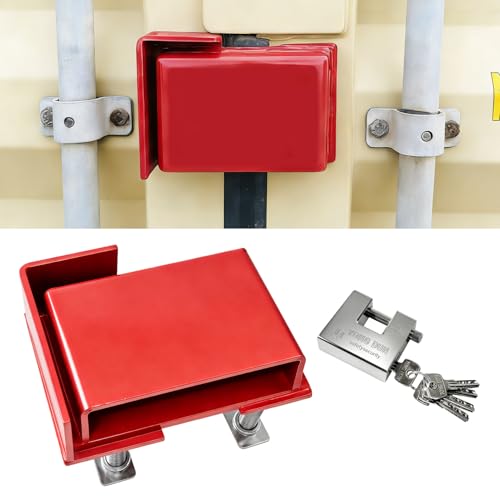 TULMTT Upgrate Shipping Container Lock Box Shipping Container Door Lock Cover Protection Device Heavy-Duty Steel Bolt-On Keyed LockBox Security Accessories with Padlock & 5 Keys