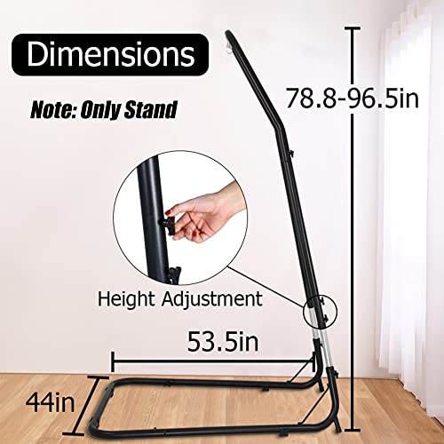 Hammock Chair Hammock Stand Hanging Hammock Stands Outdoor Stand Heavy Duty Stand Solid Steel Stand For Indoor Hanging Hammock Air Porch Swing Chair Portable Hammock Chair, Only Stand Black #TOP1