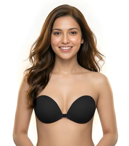 Image of DClub Strapless Sticky Bra Invisible Backless Stick on Bra Push up Lift Bras for Women Dress Reusable Silicone Nipple Covers
