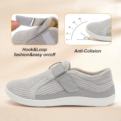 Image of Spesoul Wide Womens Slippers Adjustable House Shoes Indoor Outdoor Barefoot Slippers Cozy Walking Shoe Swollen Edema Diabetic Shoes