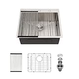 25 Laundry Sink Drop In - Donsdey 25×22 Drop In Kitchen Sink Stainless Steel 16 Gauge Round Corner Topmount Drop In Single Bowl Utility Laundry Kitchen Sink Basin