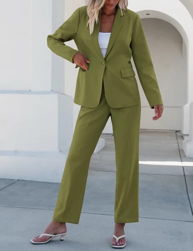 Image of luvamia Women's Two Piece Sets Pants Suits Dressy Business Casual Outfits Professional Blazer Pantsuits Set Work Office