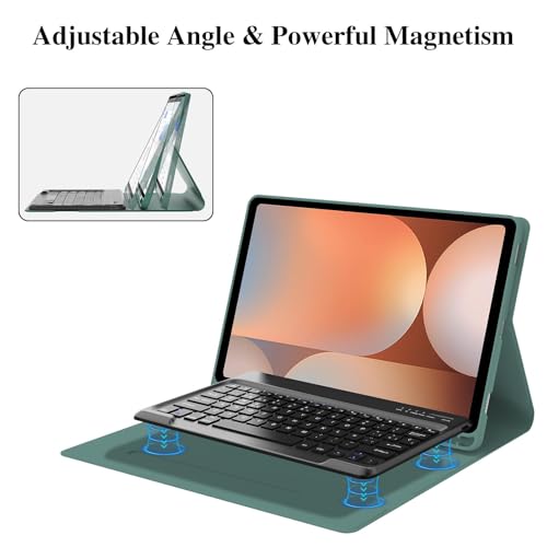 Image of Keyboard Case for Samsung Galaxy Tab S10 Ultra / S9 Ultra / S8 Ultra 14.6 inch, Smart Magnetic Detachable Wireless Bluetooth Keyboard, Slim Protective Folio Case with S Pen Holder, Auto Sleep /Wake, 6
