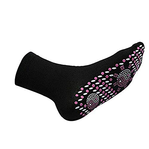 Dasongff Selbsterhitzung Turmalin Socken Unisex Magnetsocken mit Turmalin Noppen Magnetische Sock Beheizbare Socken, Selbstheizend, Magnettherapie, Massagesocken, Fuß Entspannung (Schwarz, 1 Paar) Cover