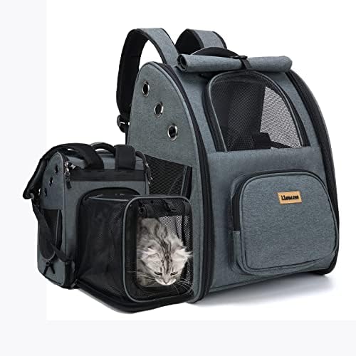 Cat Carrier Backpack Expandable Extra Large Travel Pet Backpack Adjustable Airline Approved Bag,Small Dog Carrying Backpack Breathable Mesh Ventilated Design Hiking Walking fit 18 lbs