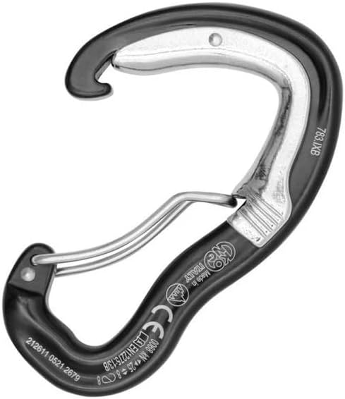 Kong Italy Ergo Open Latch Connector – Aluminum Alloy Double Gate Carabiner, Asymmetric Design, Smooth Bronze Lever, Durable and Easy Handling