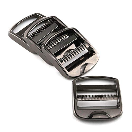 E-outstanding Tension Lock 4PCS 25mm/1Inch Black Adjustable Zinc Alloy Buckles Ladder Lock Slider for Backpack Strap Accessories