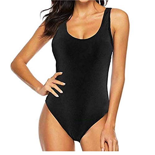 Bañadores de Mujer Traje de una Pieza con Relleno Bañador Push up Ropa de Baño Cintura Alta Size Gradiente de Color Cruz Atrás Slim Fit Cuerpo Atractivo Bañera Bikini (Black, M(8-10))