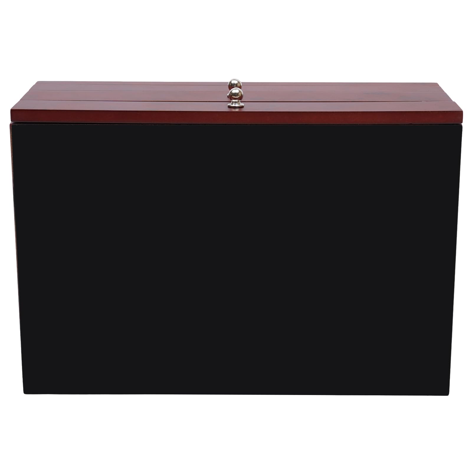 Stiftebox Holz für 34 Füller Stifte Kugelschreiber Federhalter Display Organizer Box mit Glasfenster und 3 Ebene Schubladen Vitrine 31 * 21 * 12,5cm