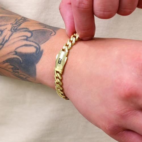 Nuragold 10k Real Yellow Gold Royal Monaco Miami Cuban Link Bracelet 6"-9" (5mm-20mm) Italian Jewelry for Men & Women2