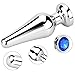 FST Stainless Steel Butt Plug with Luxury Jewelry Fetish Anal Stimulation Sex Toy for Men Women Blue