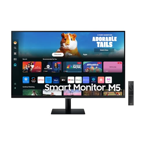 Samsung LS32DM500EUXEN - Smart Monitor M5 de 32' Full HD (1920 x 1080, 16:9, 60Hz, 4ms, AMD FreeSync, Modo Eye Saver, Flicker Free), Negro, Versión 2024