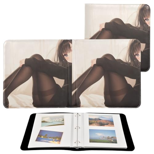 Album photo de famille en cuir synthétique pour photos de famille, pages autocollantes, 20 feuilles - Anime Beauty Quiet