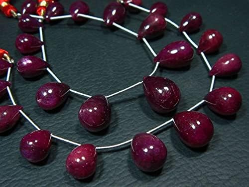 AA-Ruby Smooth Big Tear Drops perles de rubis véritables - 4
