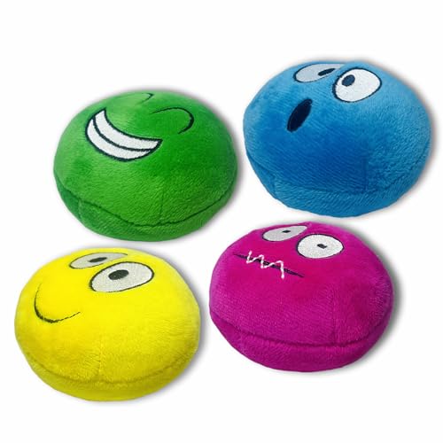Juguete Mordible Pelota Sonora de Peluche 4 Piezas 3 Pulgadas miniatura 1