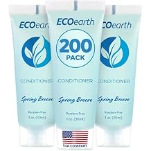 EcoEarth - Travel Size Conditioner - 1 fl oz, 200 PK, Spring Breeze - Delight Your Guests with Revitalizing and Refreshing Hotel Conditioner - Small Size Travel Amenities - Hotel Toiletries in Bulk