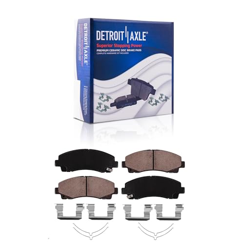 Image of Detroit Axle - Brake Pads for Acura 2015-2020 TLX Front and Rear Ceramic Brake Pads with Hardware 2016 2017 2018 2019 Replacement