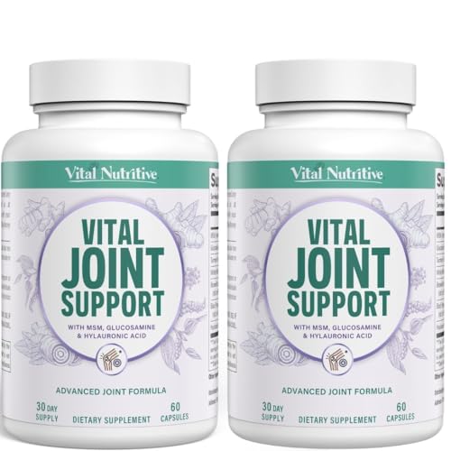 VITAL NUTRITIVE Joint Support Supplement for Men and Women – Glucosamine, MSM, Hyaluronic Acid, and Turmeric – Supports Joint Health – 60 Days Supply