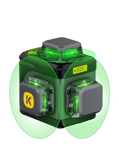 Fanttik D12 Ace Laser Level 360 Self Leveling, 3x360° Rechargeable 3D Green Cross Laser, Outdoor Pulse Mode, IP54 Durable, Easy to Use for Construction and Picture Hanging